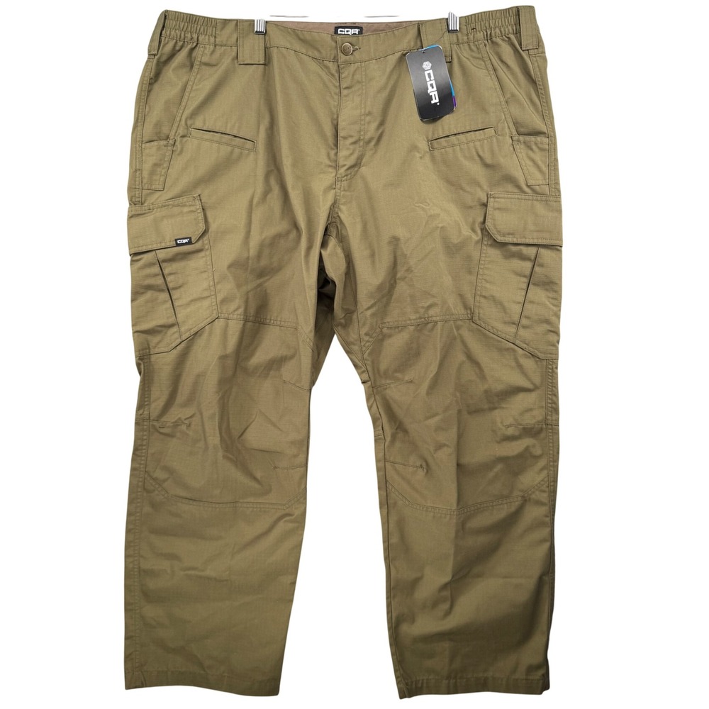 NEW CQR Tactical Cargo Pants Mens 46x30 Green Ripstop Multi Pocket Work Outdoor